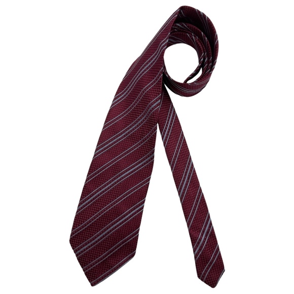 CERRUTI 1881 Burgundy Striped Silk LUXURY Tie FRANCE - Picture 1 of 4